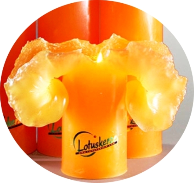 lotuskerze orange