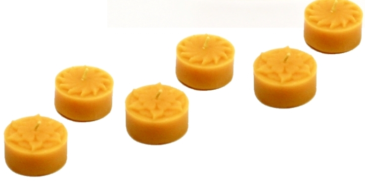 25 Teelichte, 100 % Bienenwachs mit Motiven 25 Teelichte, 100 % Bienenwachs mit Motiven