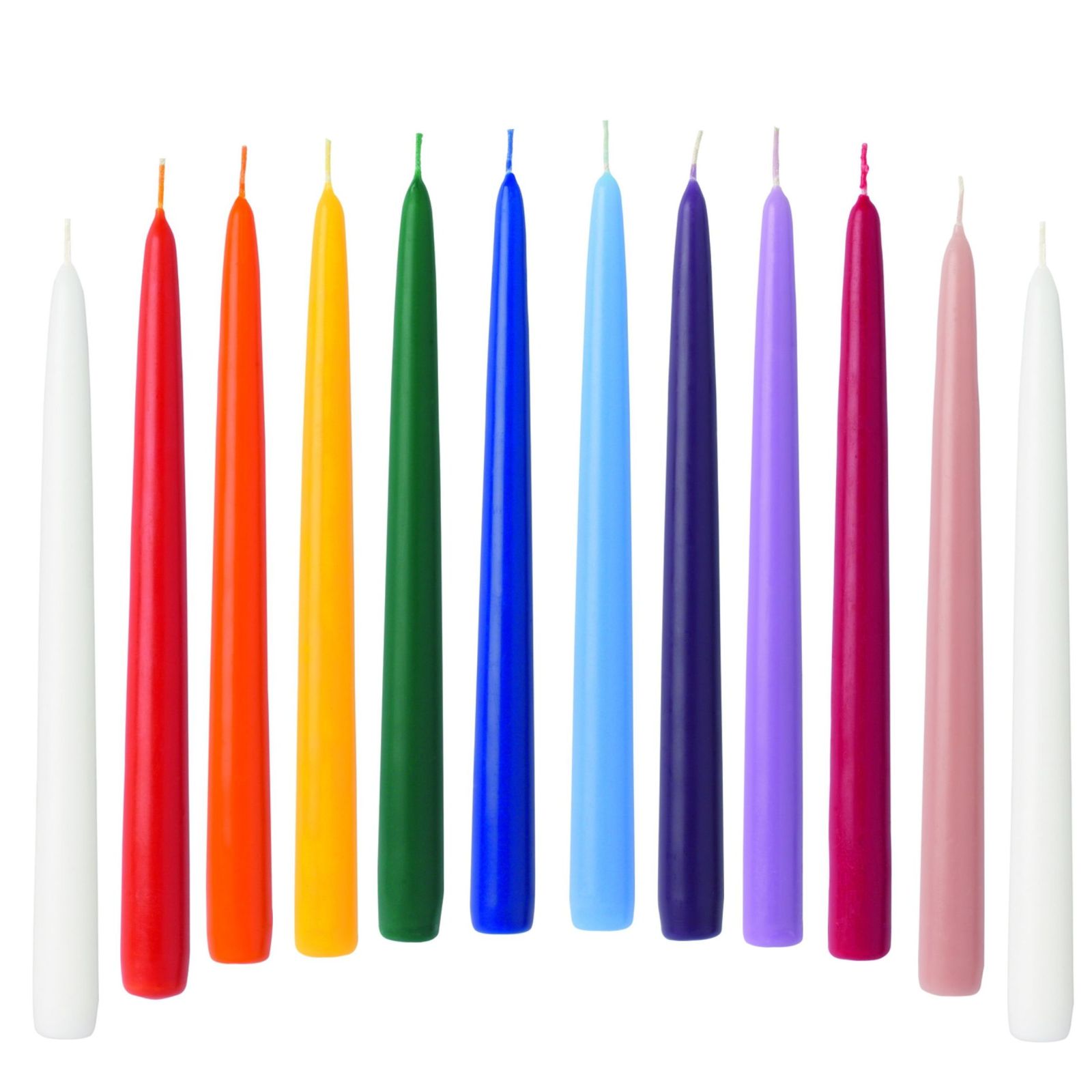 12-Spitzkerzen-in-Regenbogenfarben