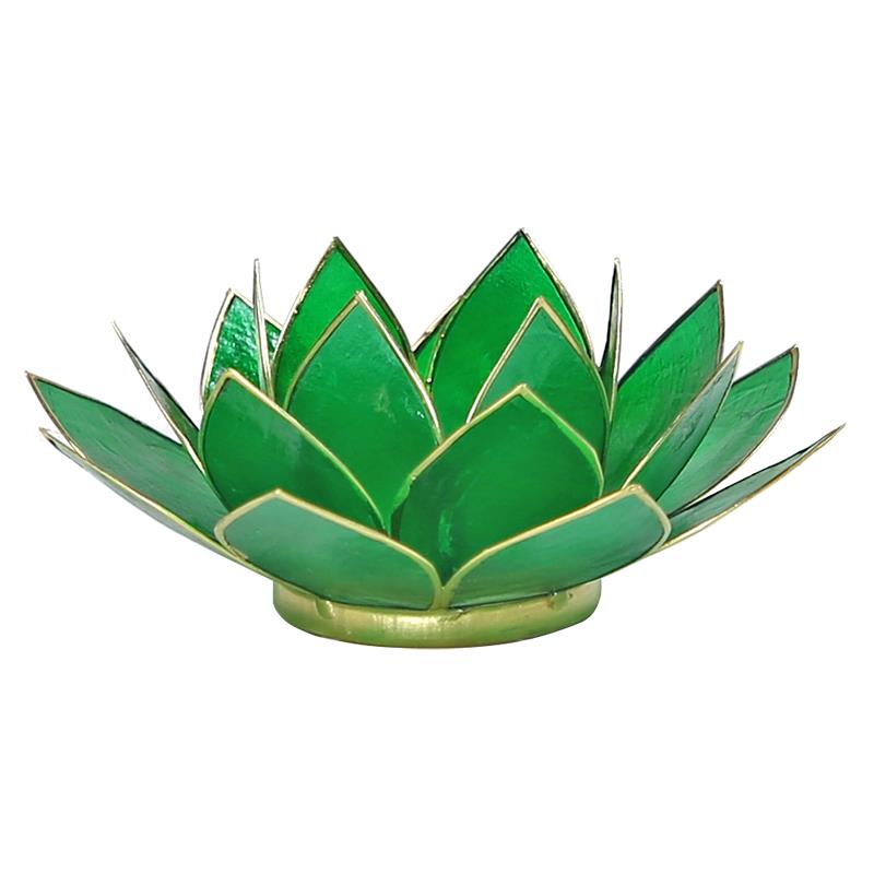 Lotus Teelichthalter, Kerzenhalter grün