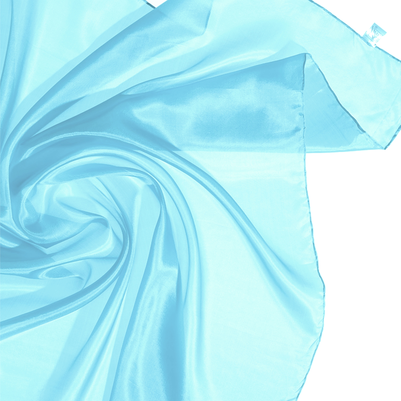 Seidentuch Halstuch Kopftuch 100 % Seide blau, türkis 90 x 90cm