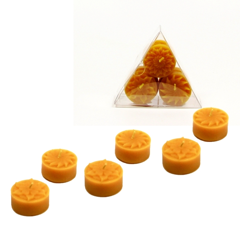 6-teelichte-mit-motiv 6 Königs Teelichte mit Motiven - 100 % Bienenwachs