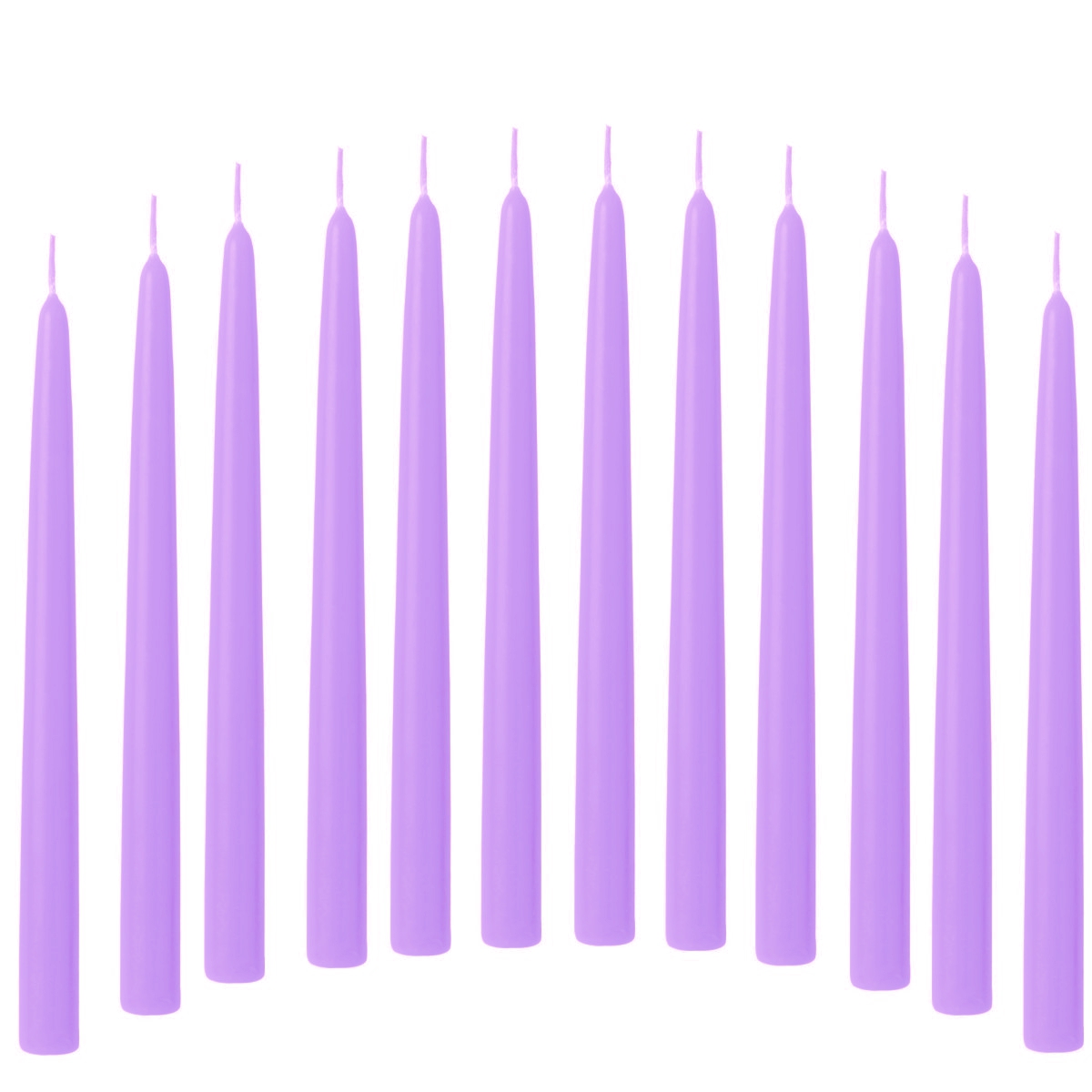 12 Spitzkerzen violett 21/240 mm durchgefärbtes Wachs