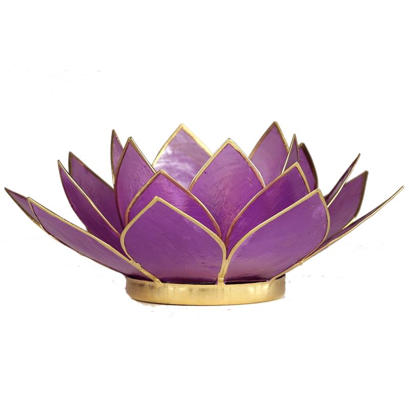 Lotus Teelichthalter, Kerzenhalter lila