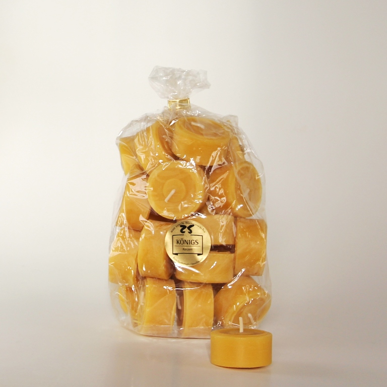Teelicht 100 % Bienenwachs gelb