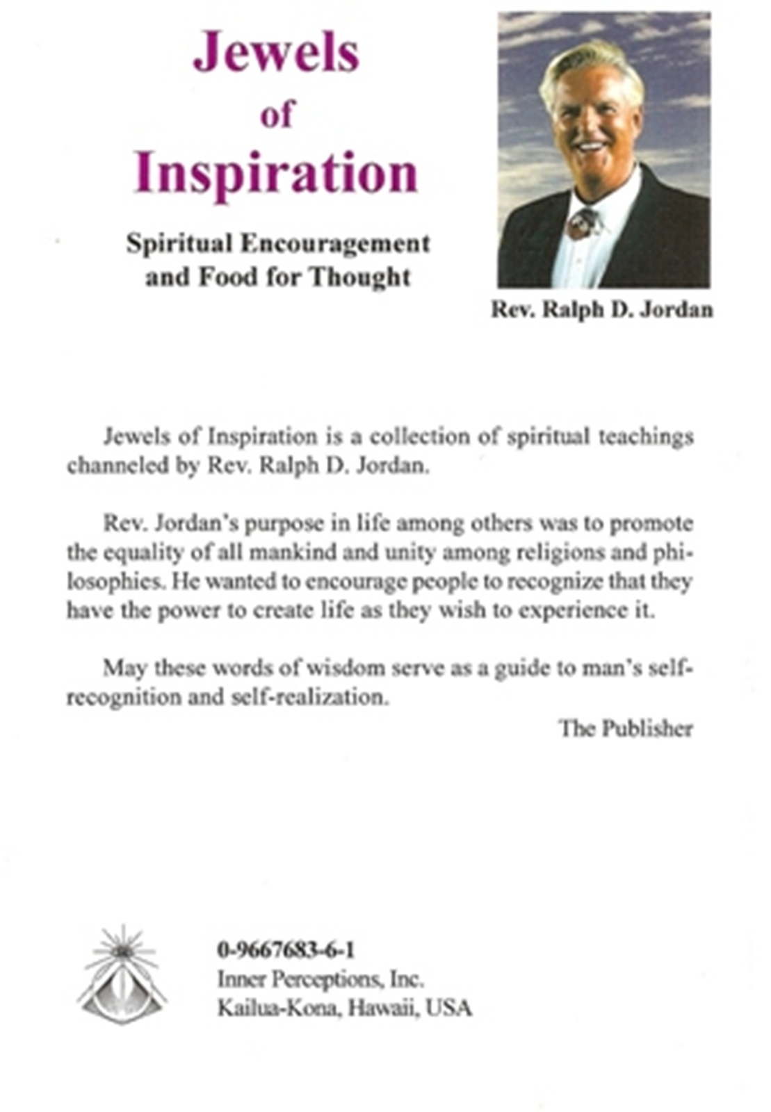 Jewels of Inspiration, Rev. Ralph D. Jordan