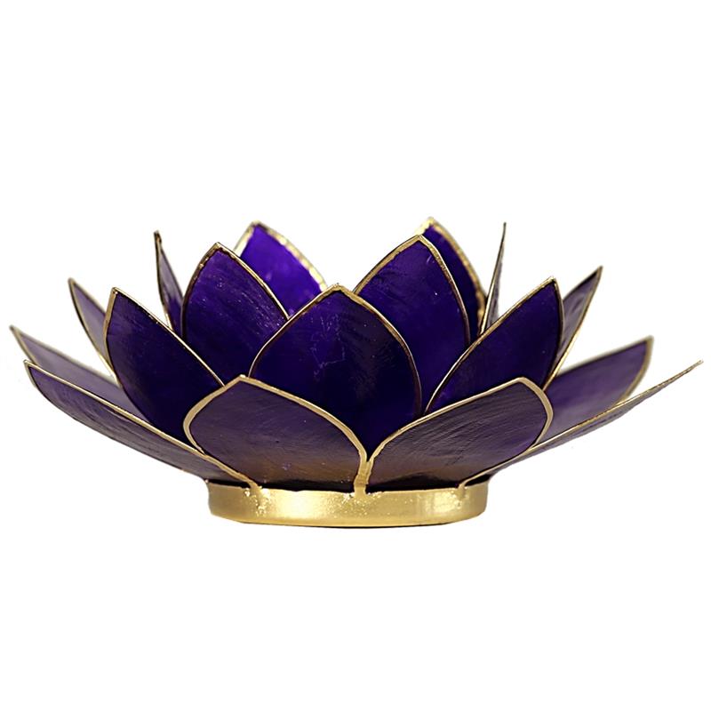 Lotus Teelichthalter, Kerzenhalter violett